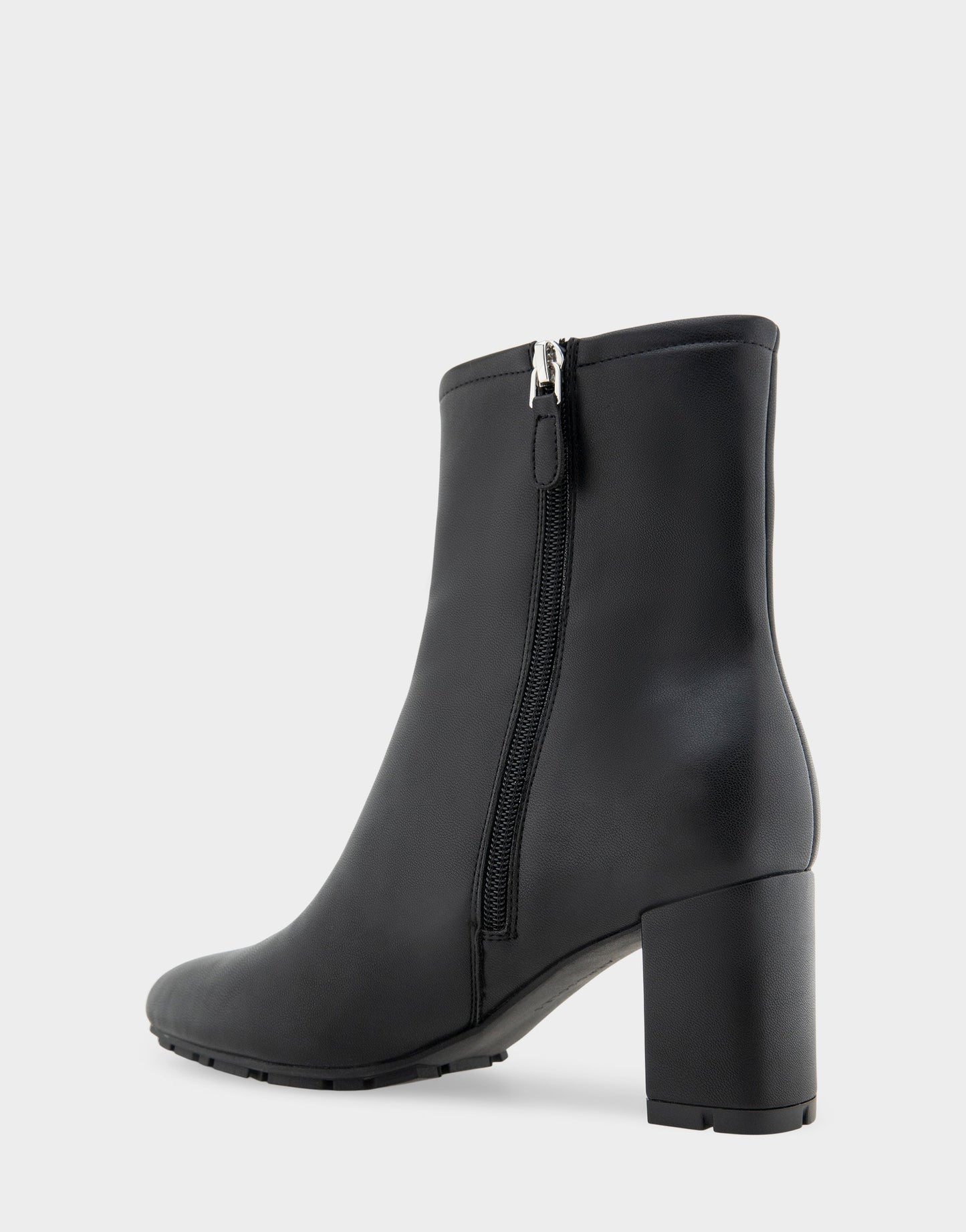 Aerosoles Comfortable Women's Mid Block Heel Bootie In Black Faux Leather