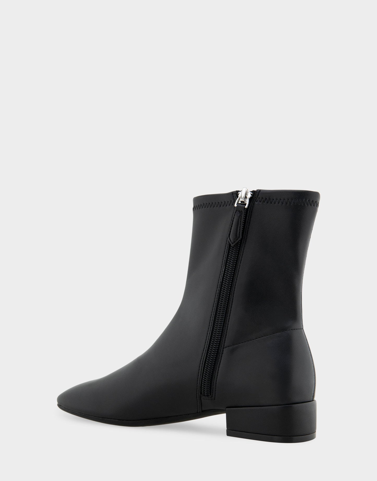 Aerosoles Comfortable Women's Low Block Heel Bootie In Black Faux Leather