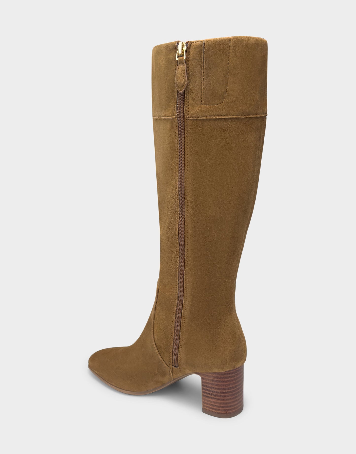 Aerosoles Comfortable Women's Mid Block Heel Boot In Brown Suede
