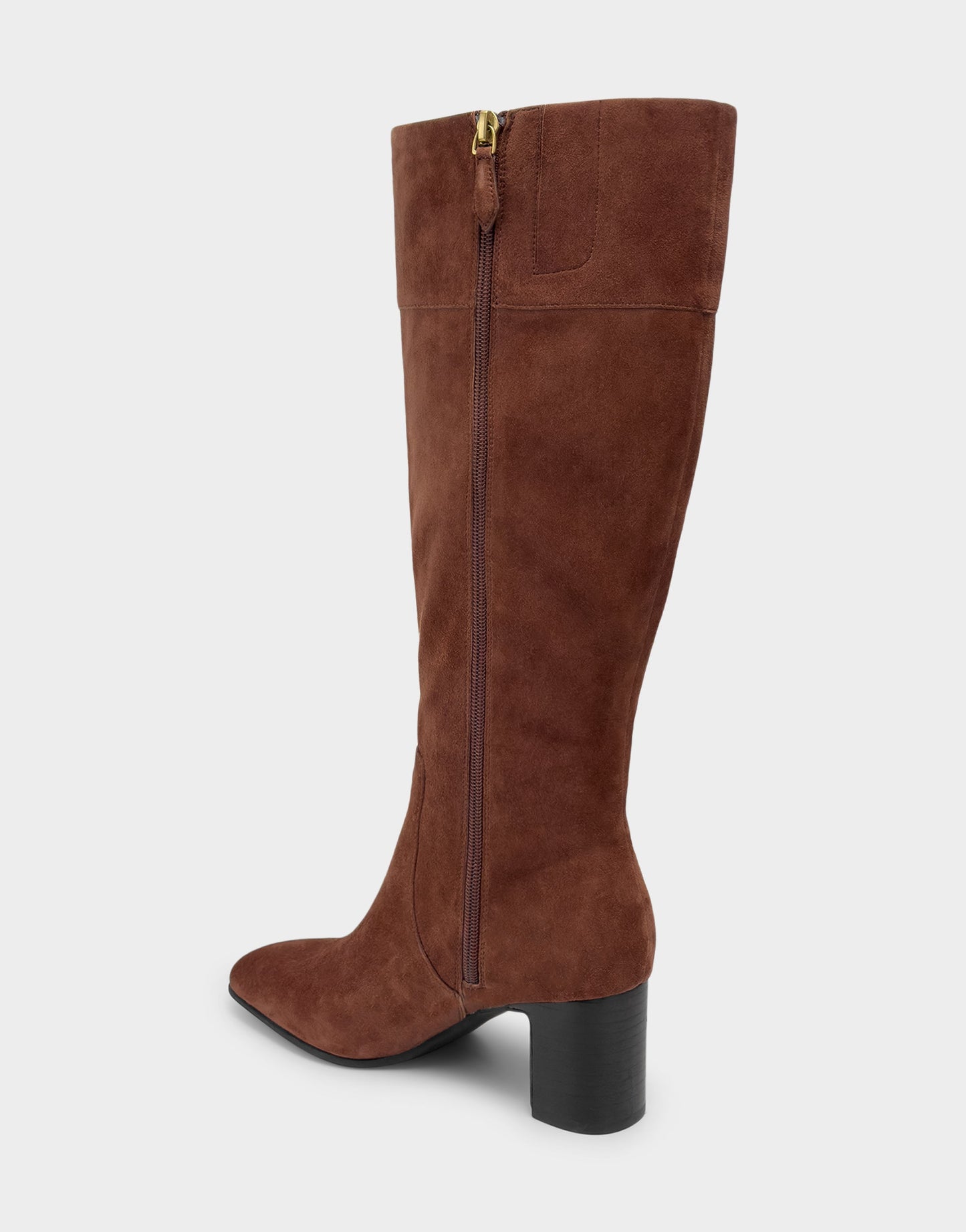 Aerosoles Comfortable Women's Mid Block Heel Boot In Brown Suede
