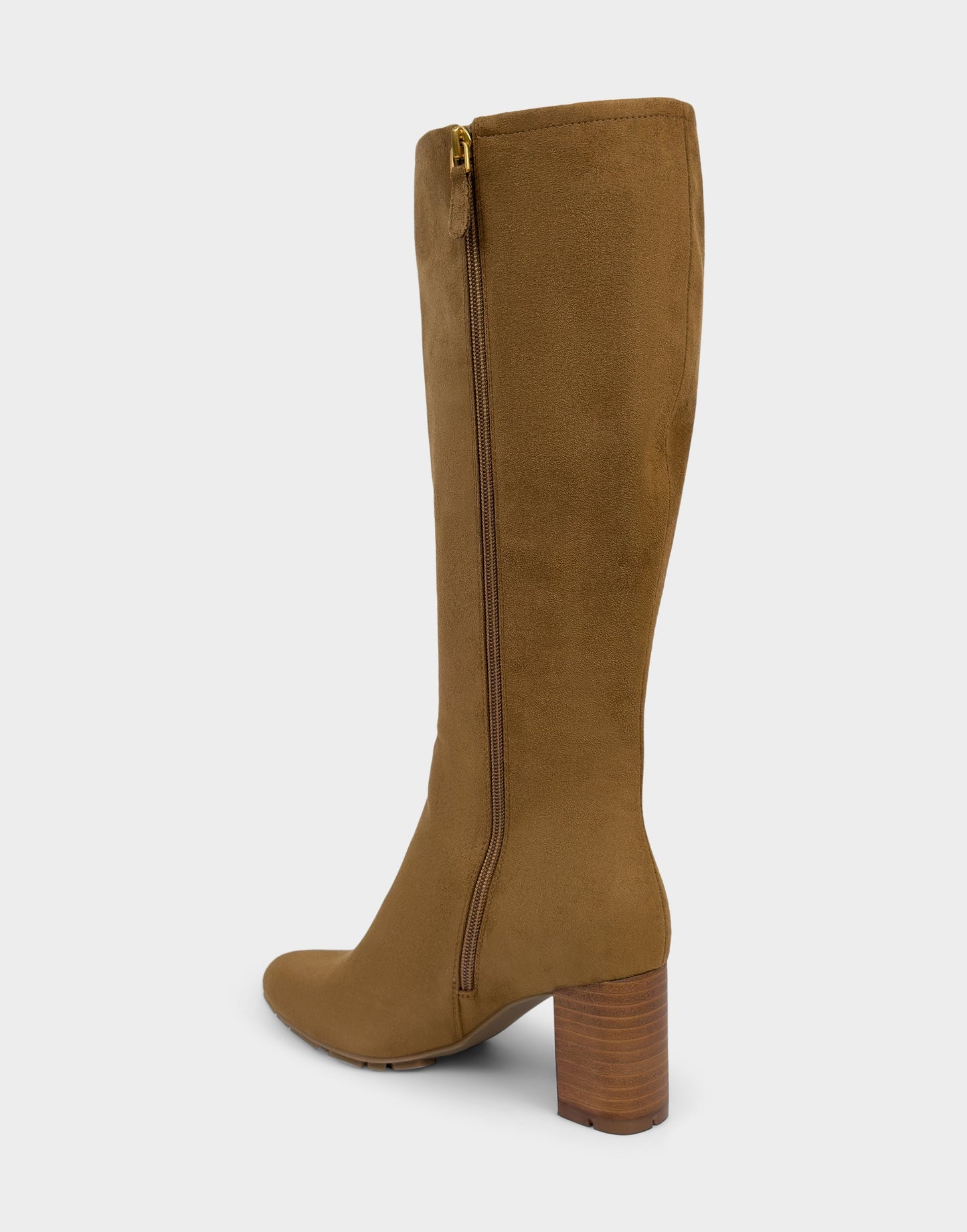 Aerosoles Comfortable Women's Mid Block Heel Boot In Brown Faux Suede