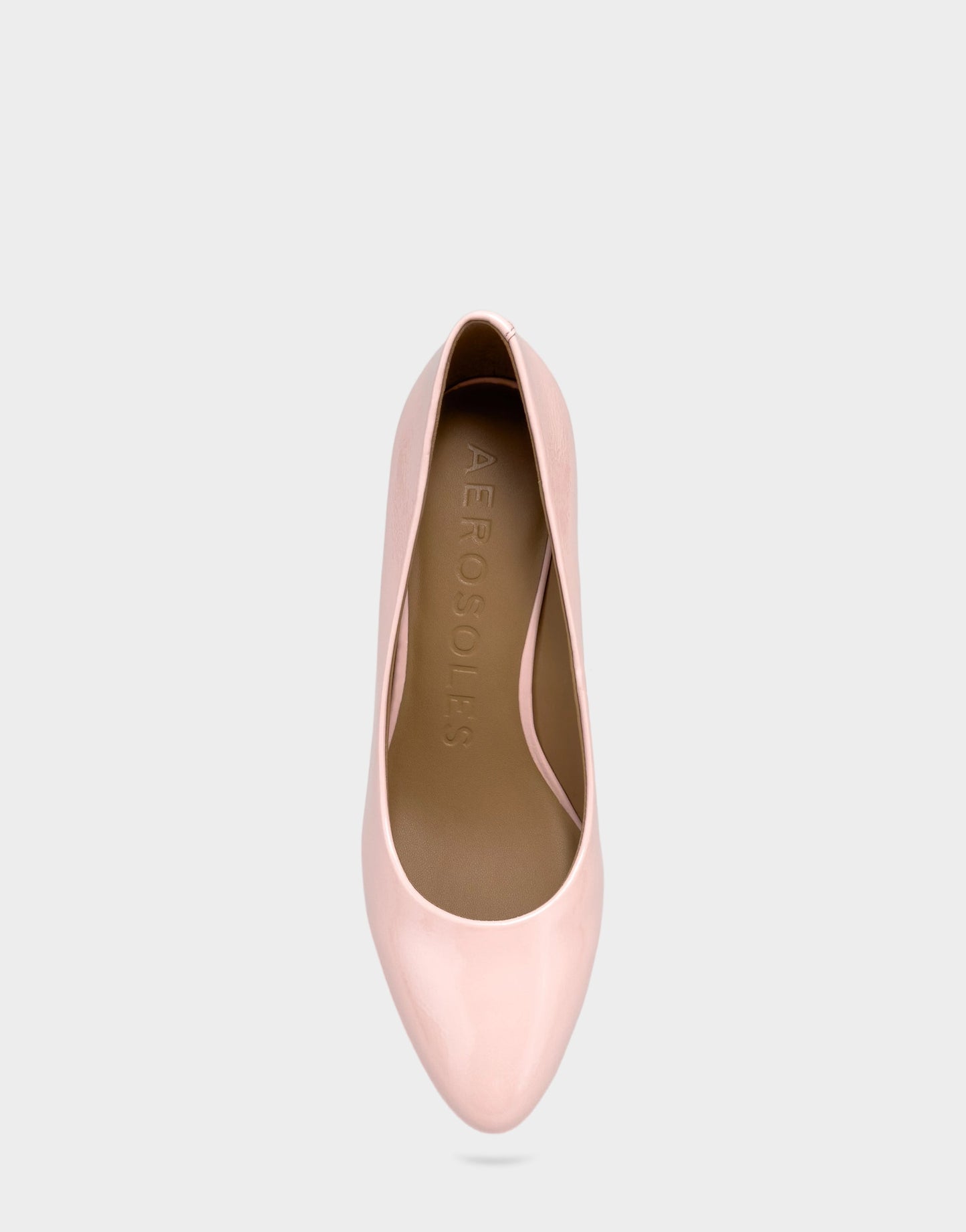 Aerosoles Women's Dress Pump in Pale Pink Faux Crinkle Patent
