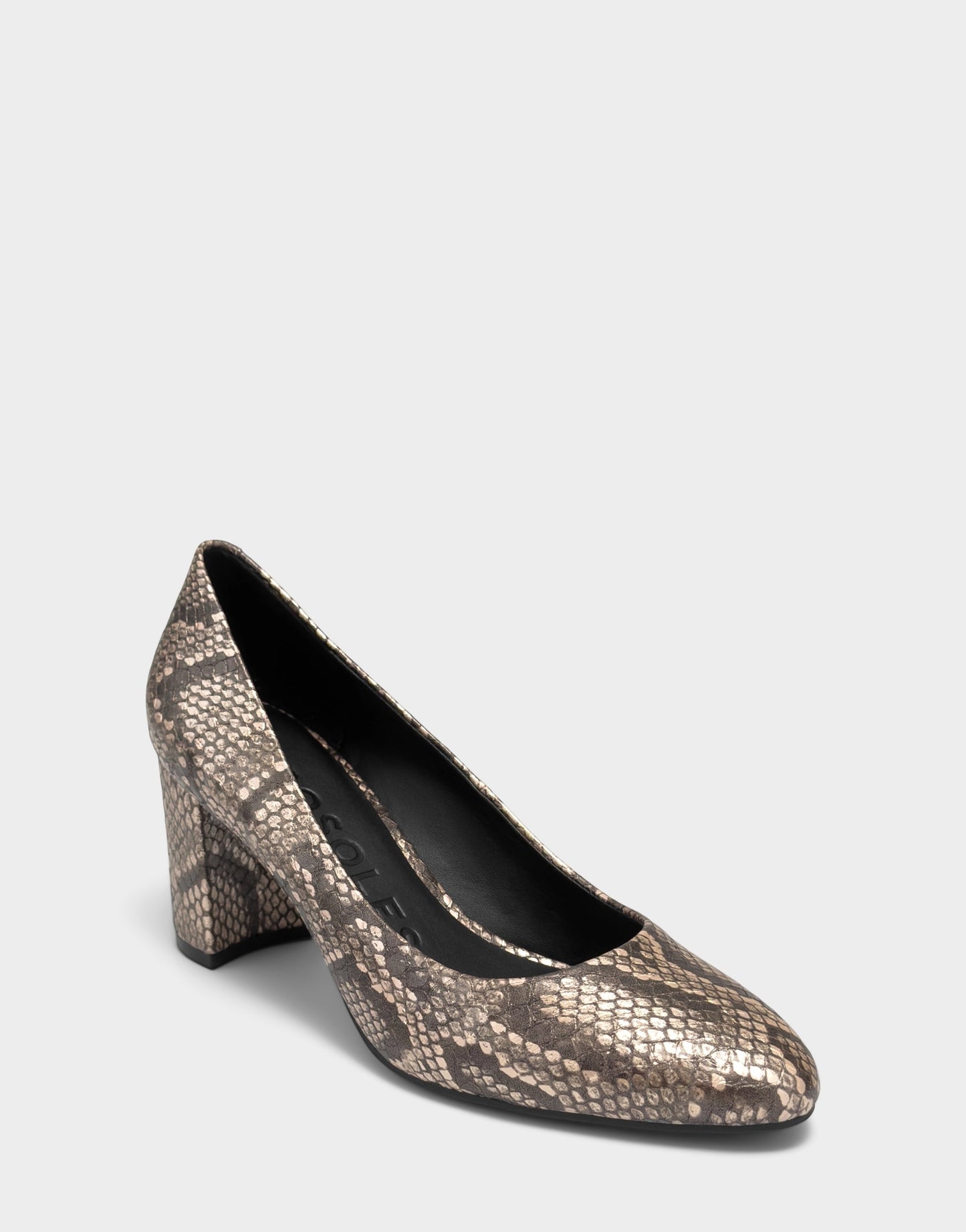 Aerosoles Women's Dress Pump in Champagne Metallic Snake