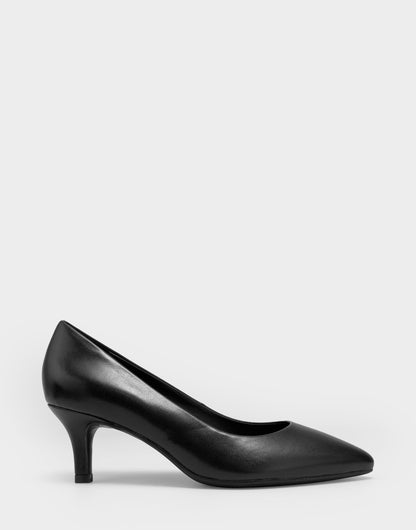Aerosoles Women's Kitten Heel Pump in Black Leather