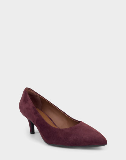 Aerosoles Women's Kitten Heel Pump in Fig Suede