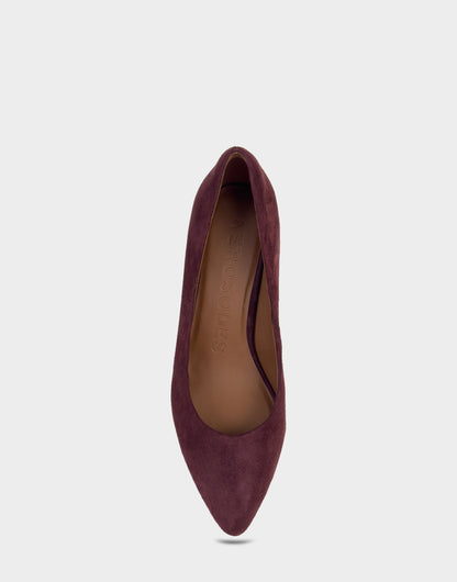 Aerosoles Women's Kitten Heel Pump in Fig Suede