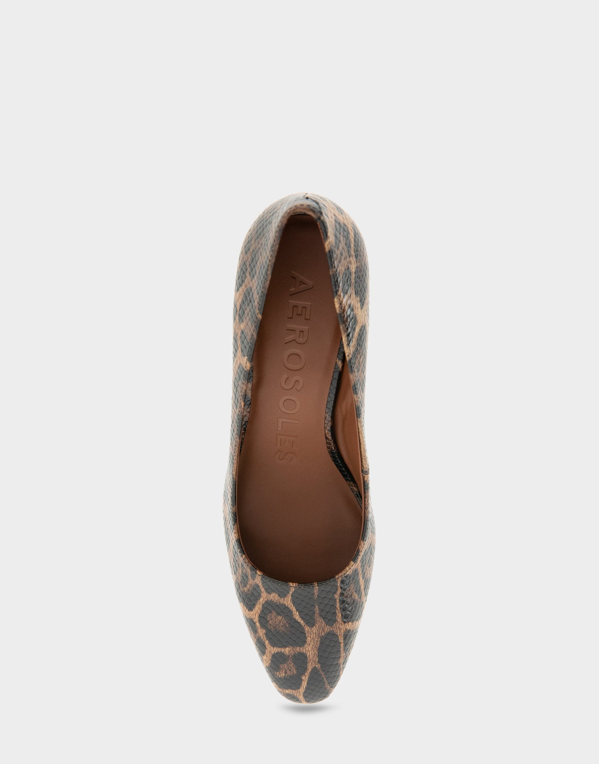 Aerosoles Women's Pump in Mocha Jaguar Embossed Print
