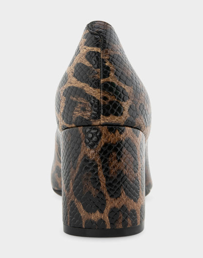 Aerosoles Women's Pump in Mocha Jaguar Embossed Print