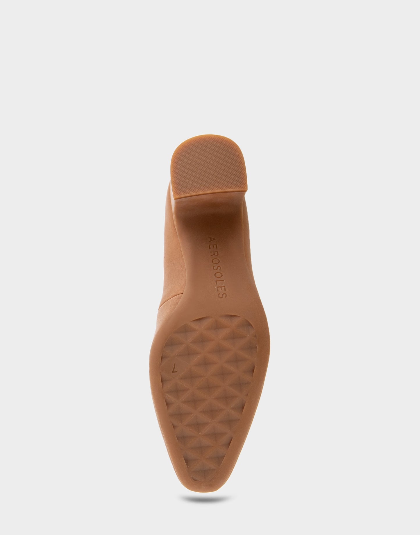 Aerosoles Minetta Tan Leather Mid-Heel Pump