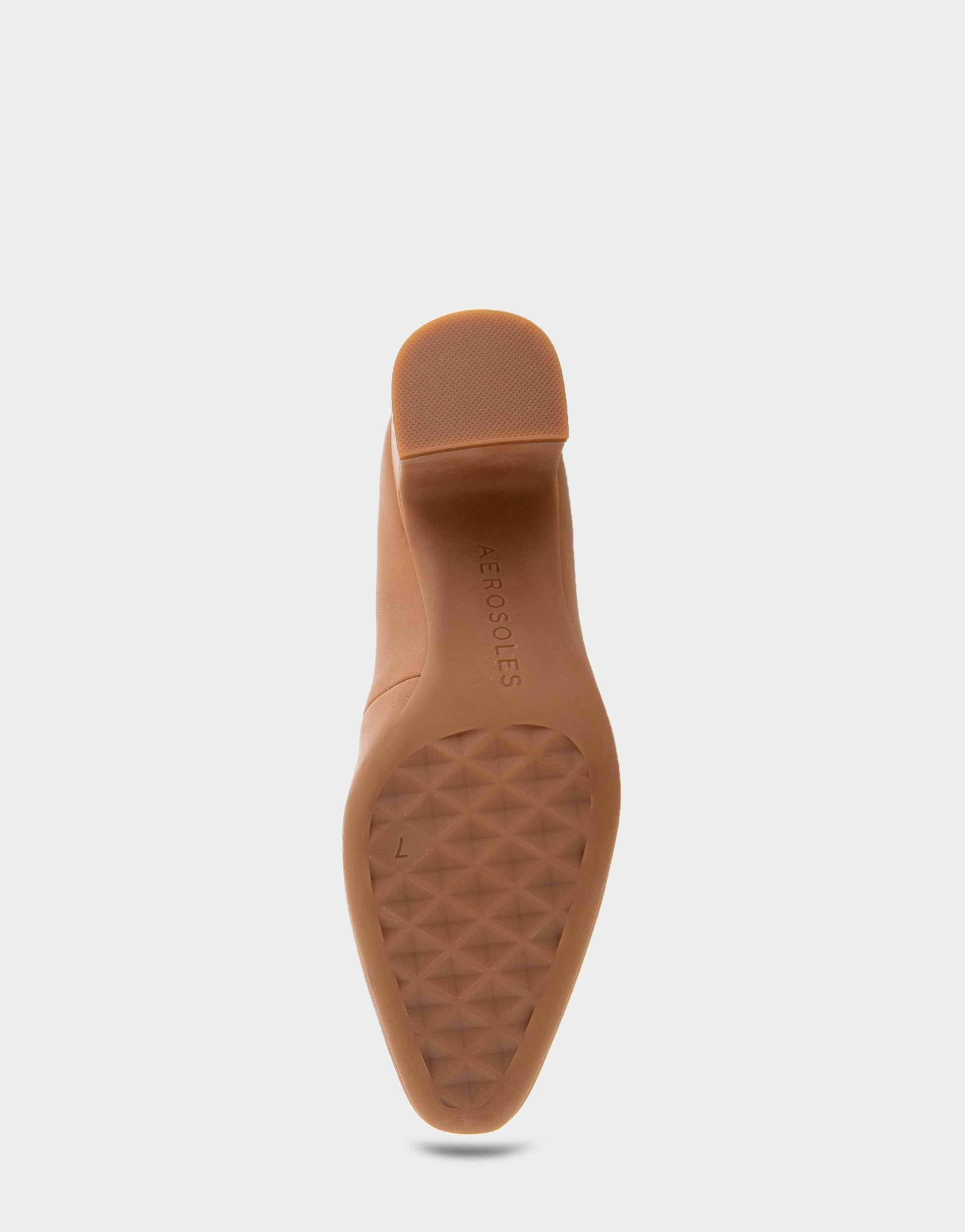 Aerosoles Minetta Tan Leather Mid-Heel Pump