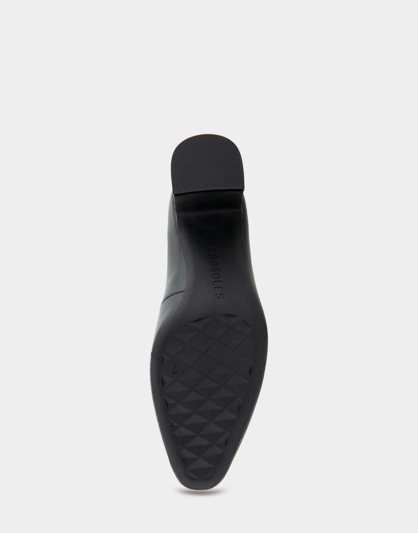 Aerosoles Minetta Black Leather Mid-Heel Pump