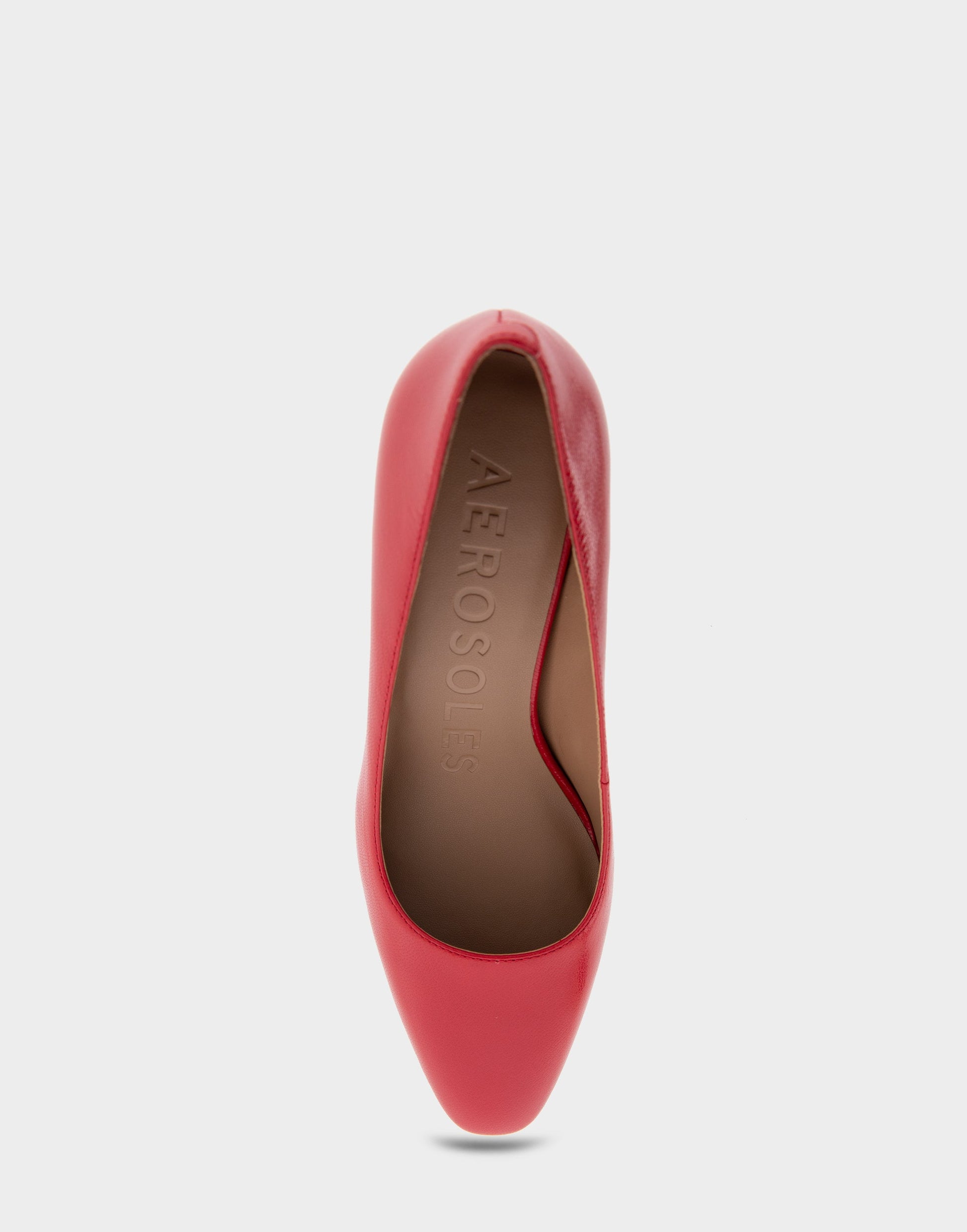 Aerosoles Minetta Racing Red Leather Mid-Heel Pump