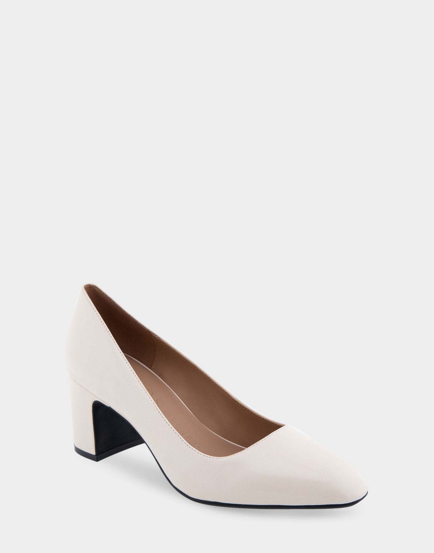 Aerosoles Minetta Eggnog Leather Mid-Heel Pump
