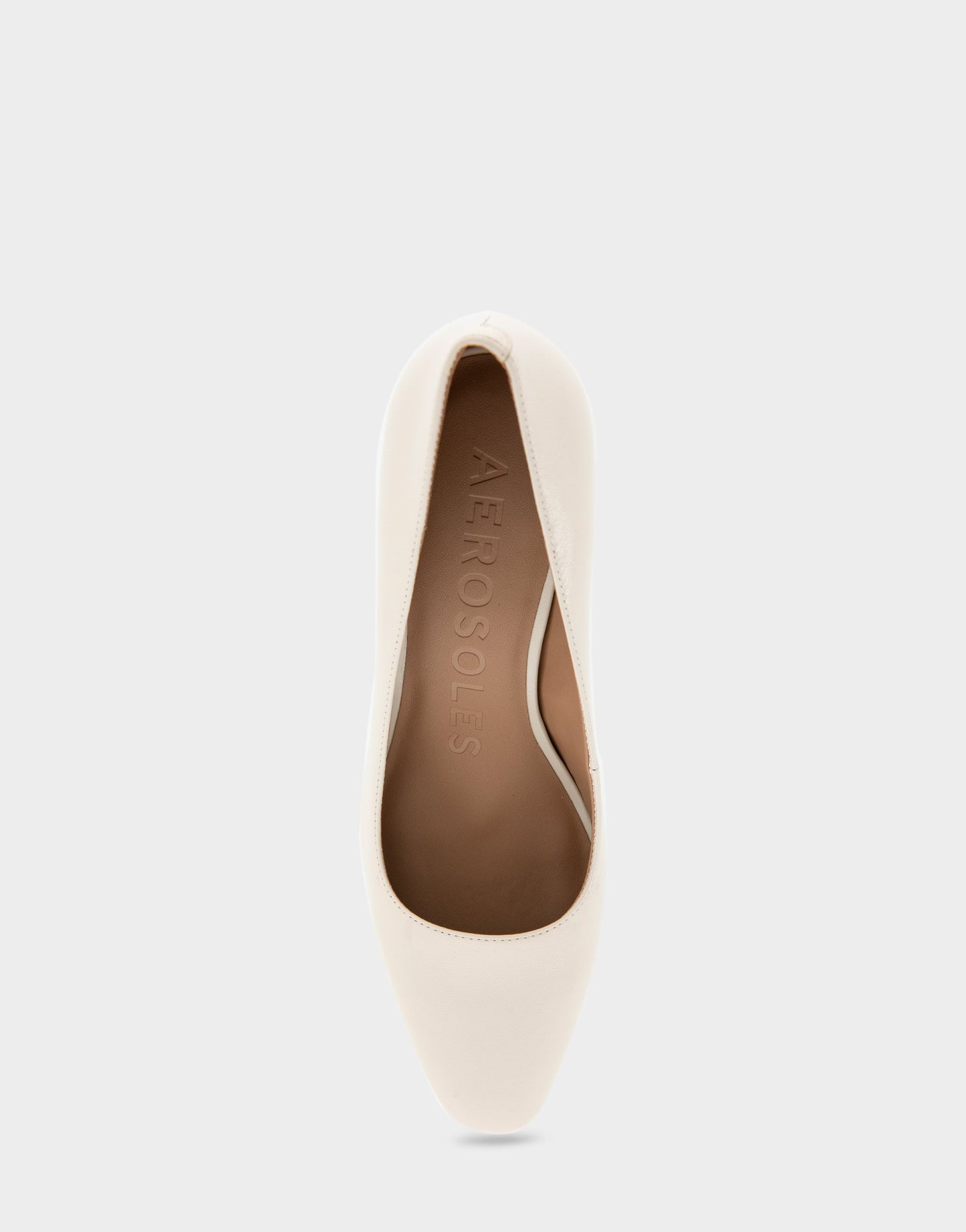 Aerosoles Minetta Eggnog Leather Mid-Heel Pump
