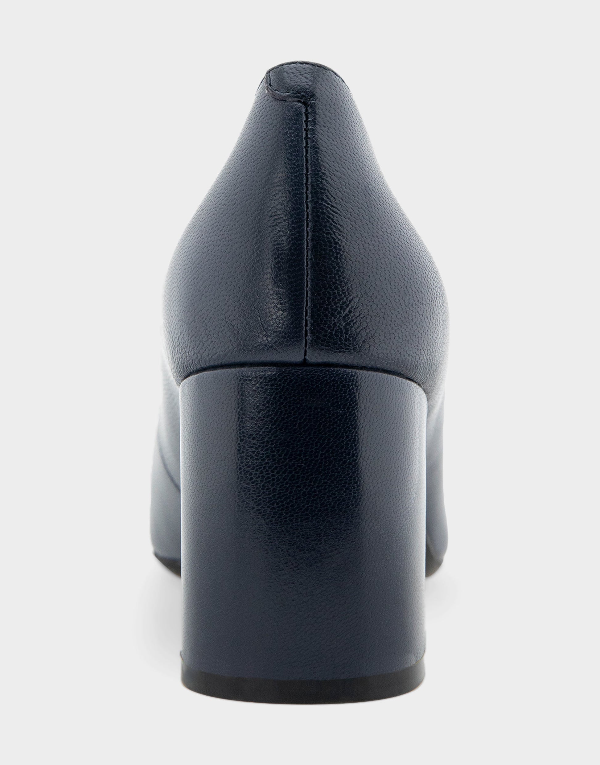 Aerosoles Minetta Navy Leather Mid-Heel Pump