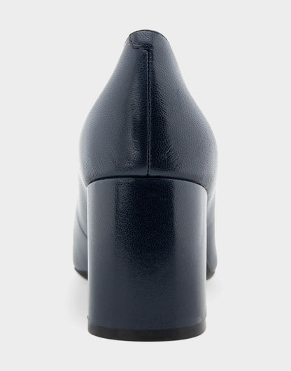 Aerosoles Minetta Navy Leather Mid-Heel Pump