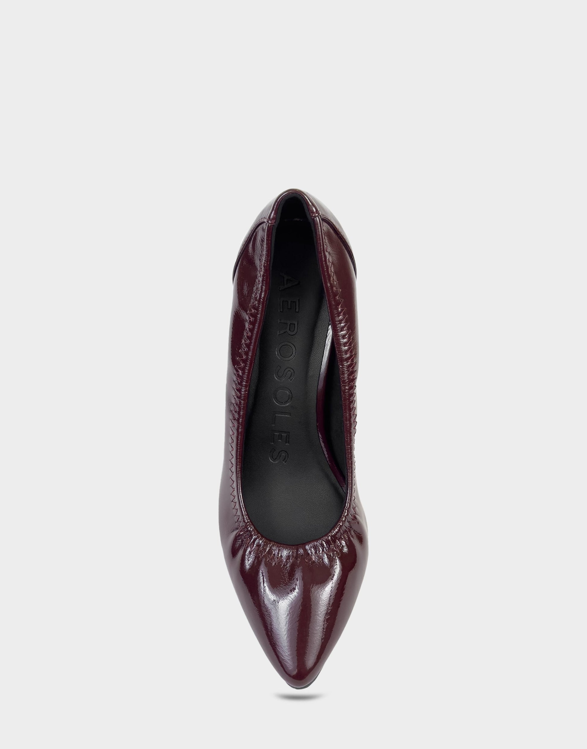 Aerosoles Women's Pump in Merlot Stretch Crinkle Patent