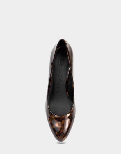Aerosoles Women's Pump in Tortoise Patent