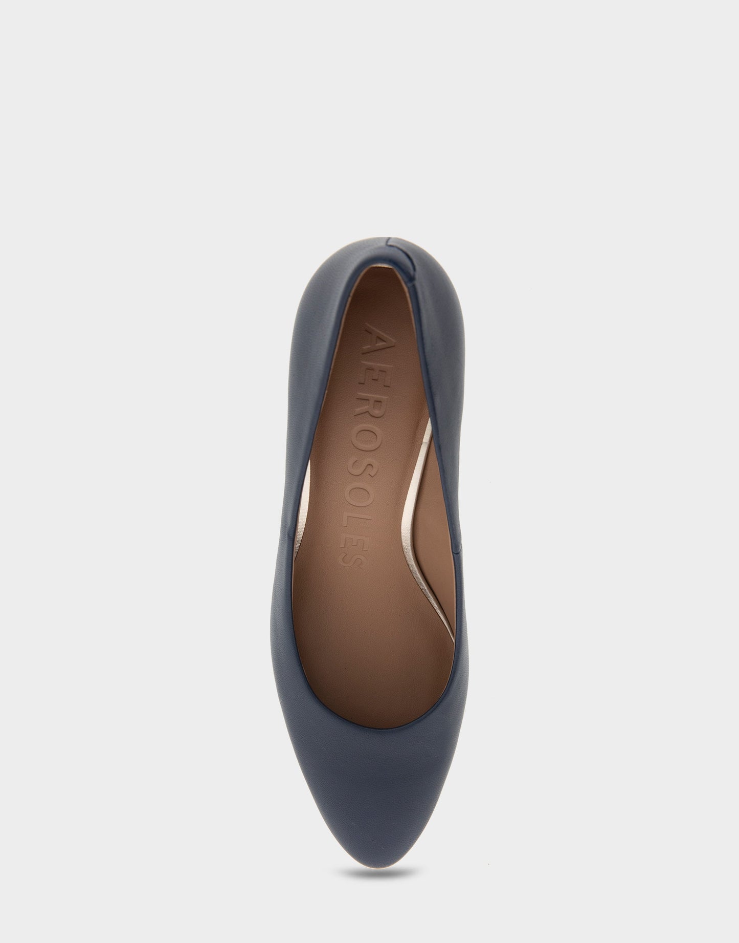 Aerosoles Betsy Navy Genuine Leather Mid Heel Pump
