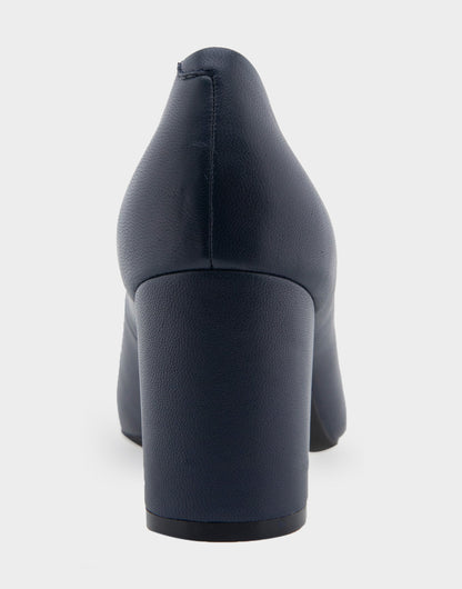 Aerosoles Betsy Navy Genuine Leather Mid Heel Pump