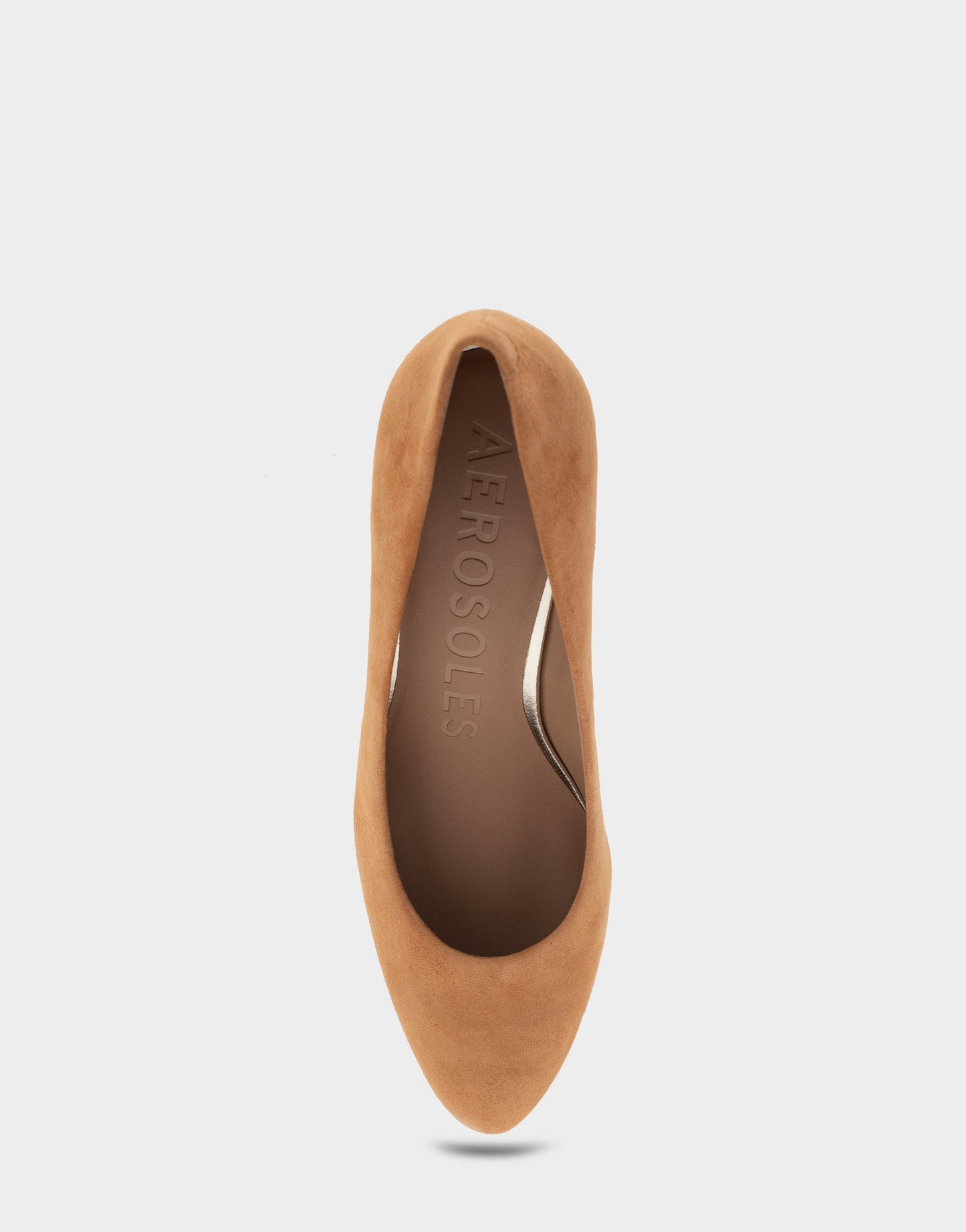 Aerosoles Betsy Tan Genuine Suede Mid Heel Pump