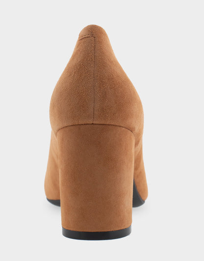 Aerosoles Betsy Tan Genuine Suede Mid Heel Pump