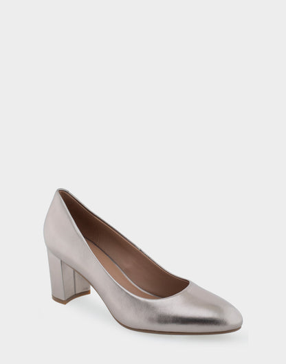 Aerosoles Betsy Champagne Genuine Leather Mid Heel Pump