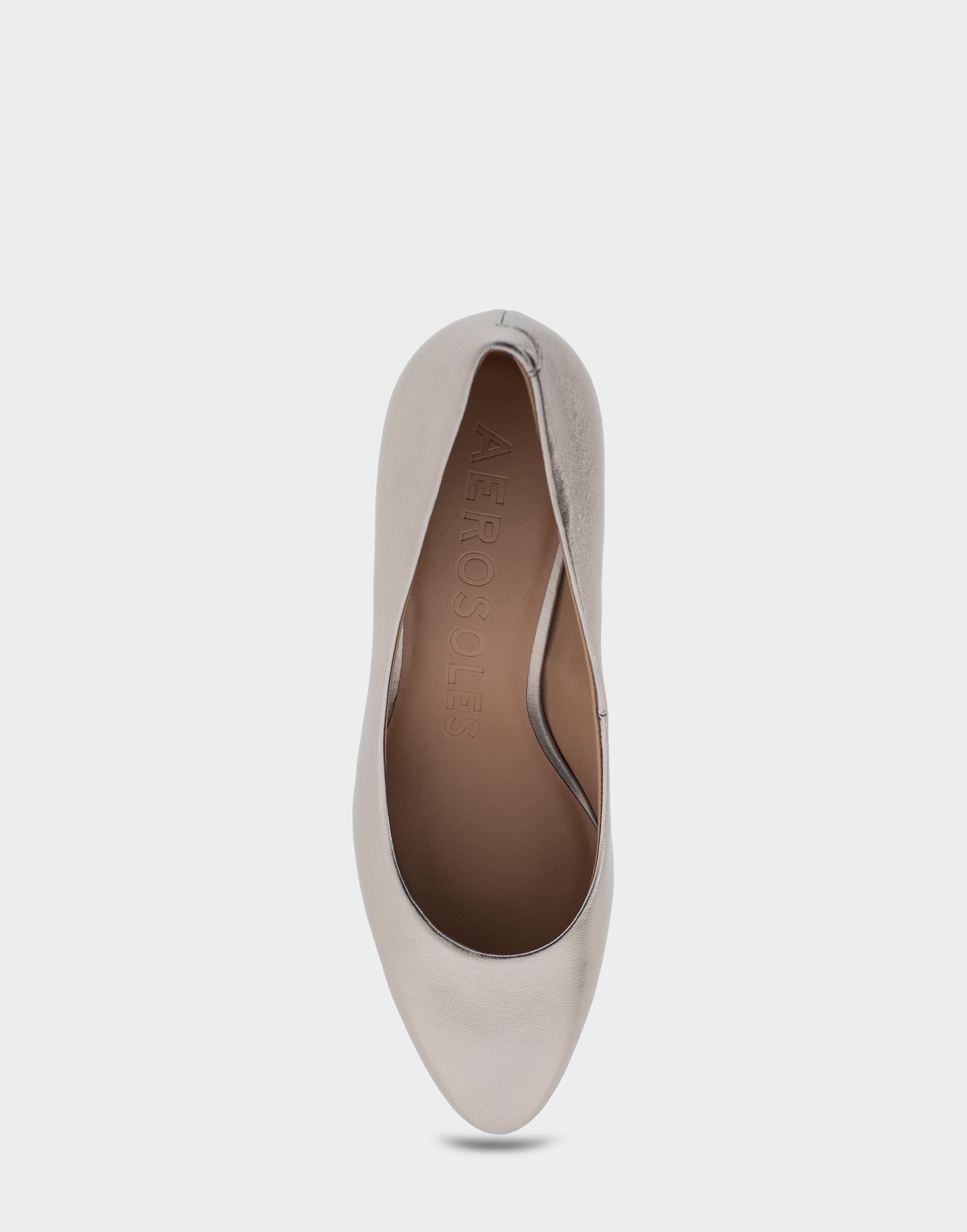 Aerosoles Betsy Champagne Genuine Leather Mid Heel Pump