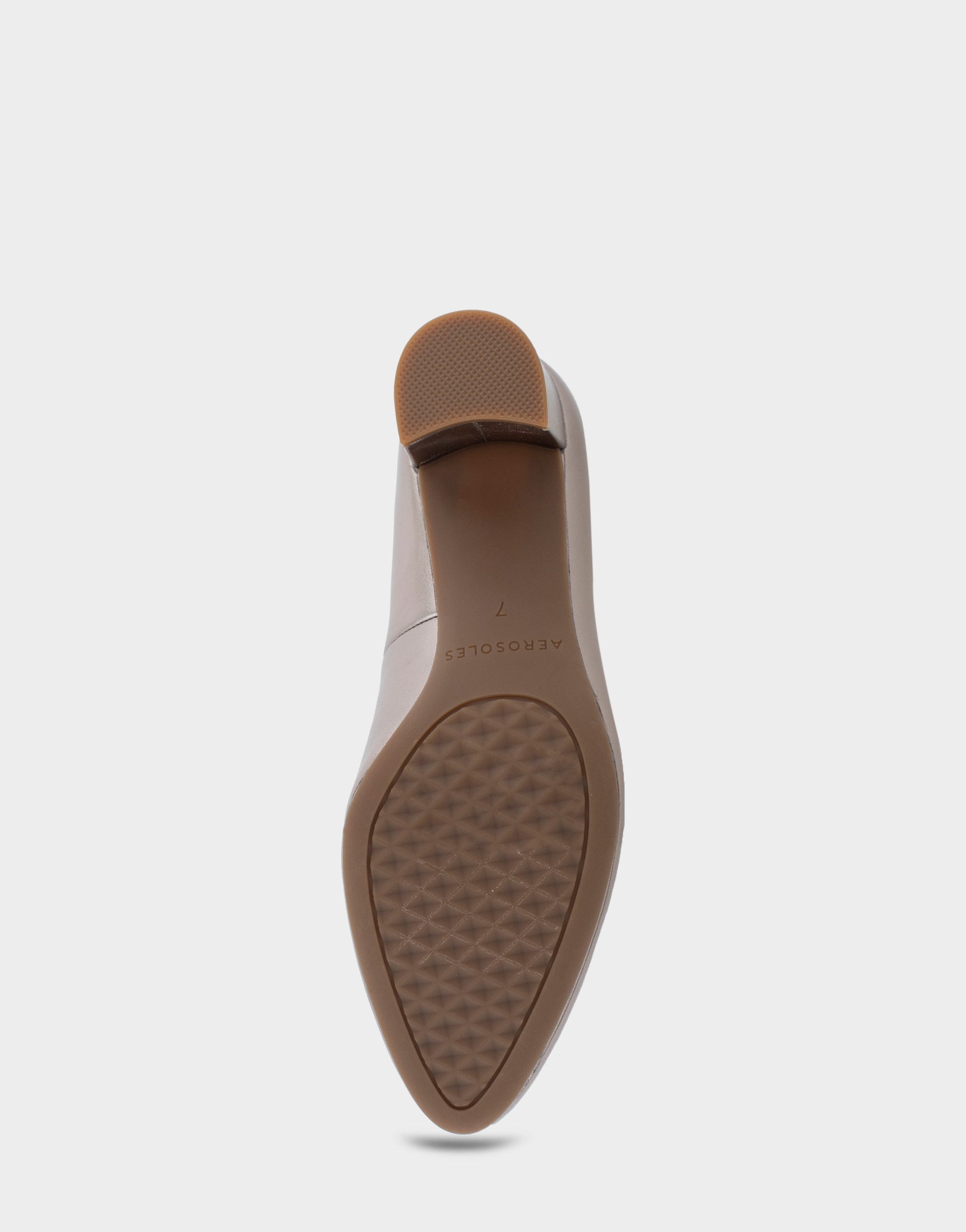 Aerosoles Betsy Champagne Genuine Leather Mid Heel Pump