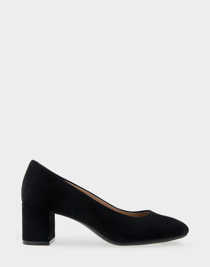 Aerosoles Ebel Black Genuine Suede Mid Heel Pump