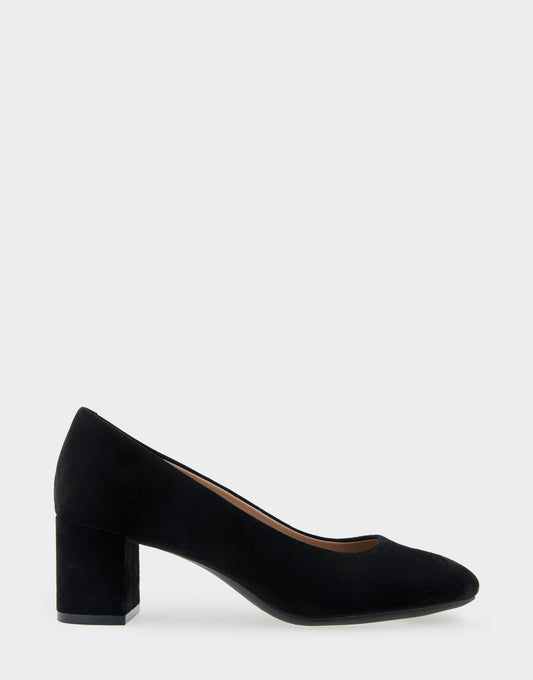 Aerosoles Ebel Black Genuine Suede Mid Heel Pump