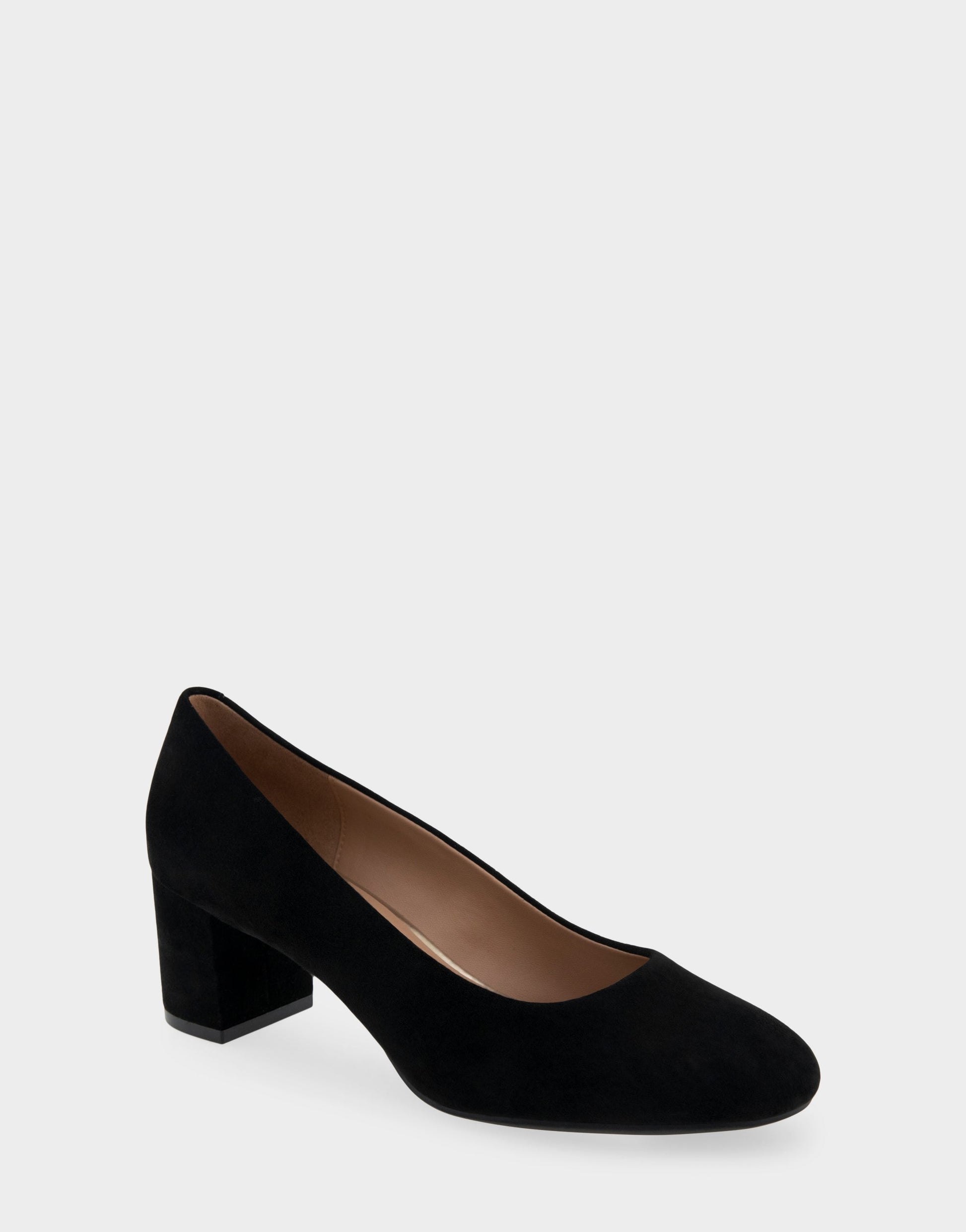Aerosoles Ebel Black Genuine Suede Mid Heel Pump