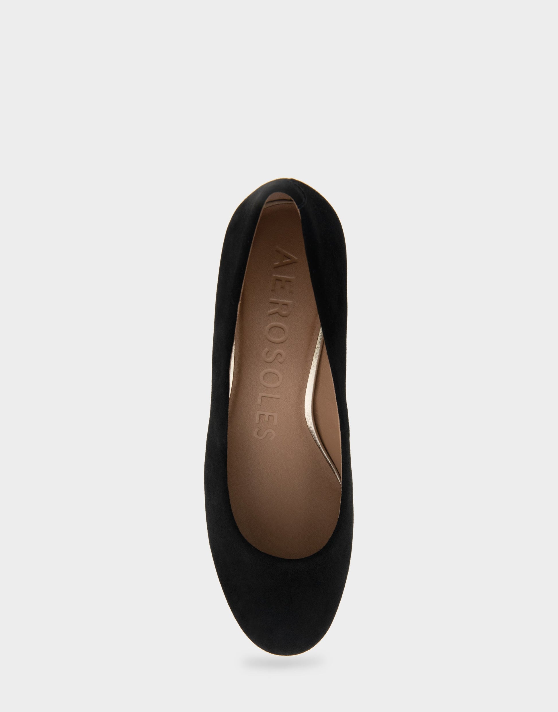 Aerosoles Ebel Black Genuine Suede Mid Heel Pump