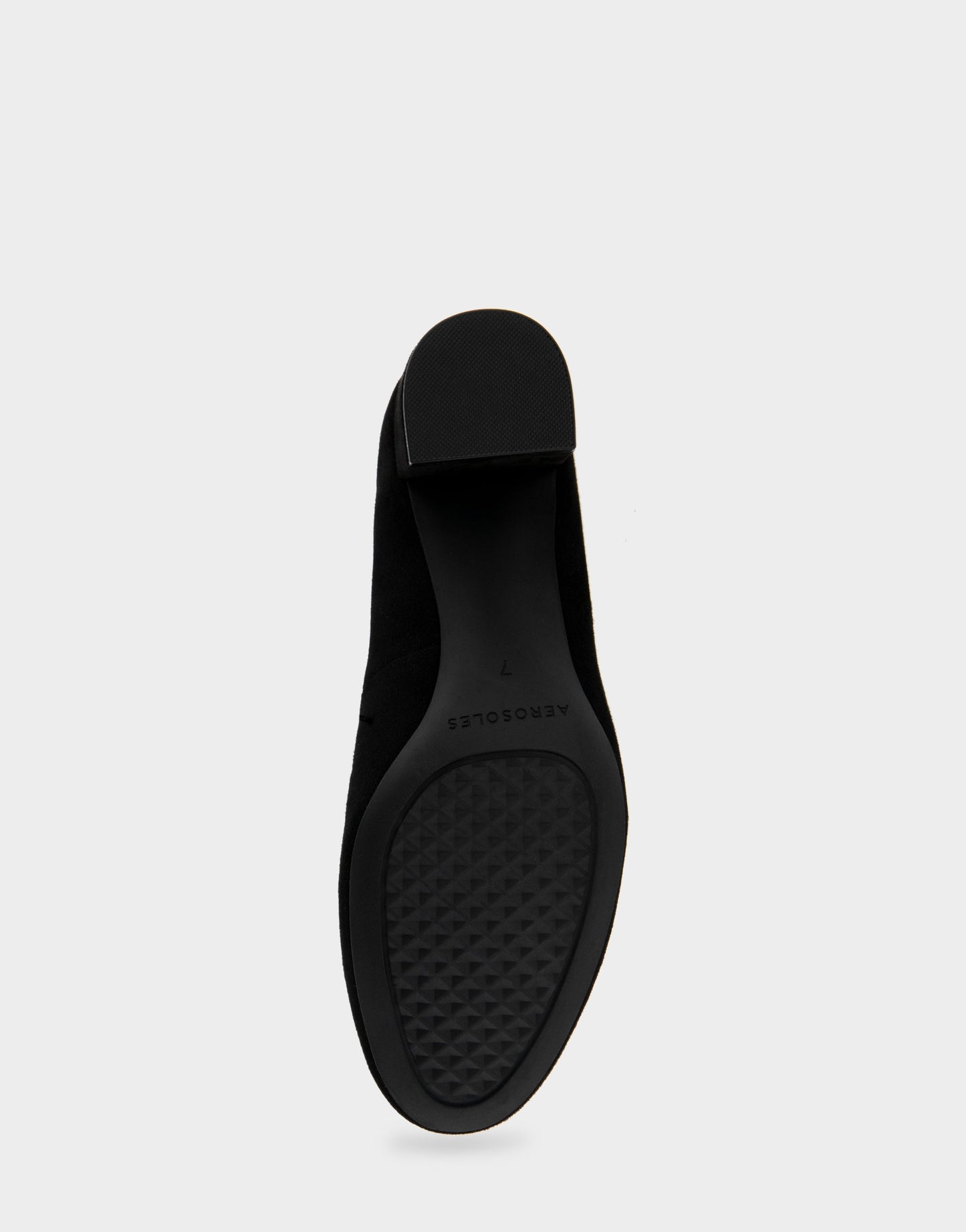 Aerosoles Ebel Black Genuine Suede Mid Heel Pump