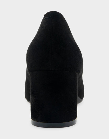 Aerosoles Ebel Black Genuine Suede Mid Heel Pump