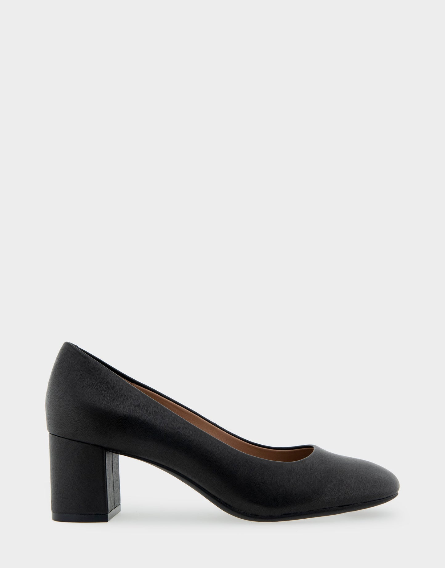 Aerosoles Ebel Black Genuine Leather Mid Heel Pump