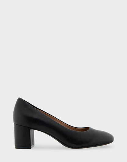 Aerosoles Ebel Black Genuine Leather Mid Heel Pump