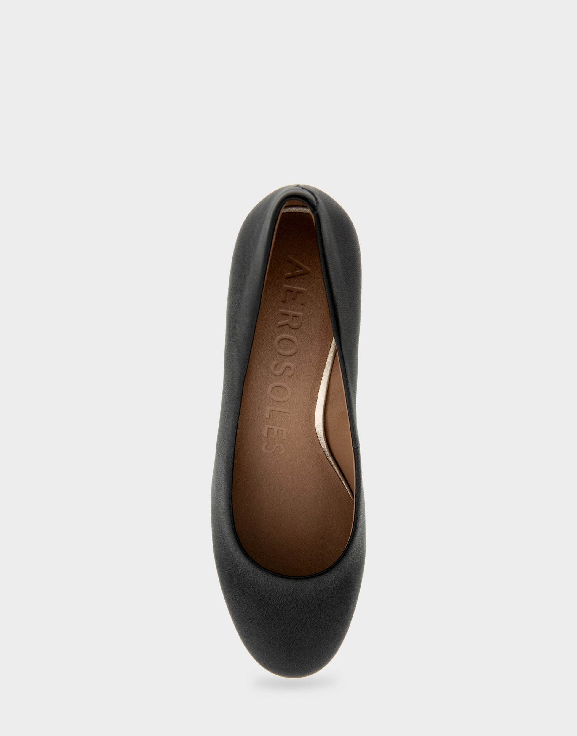 Aerosoles Ebel Black Genuine Leather Mid Heel Pump