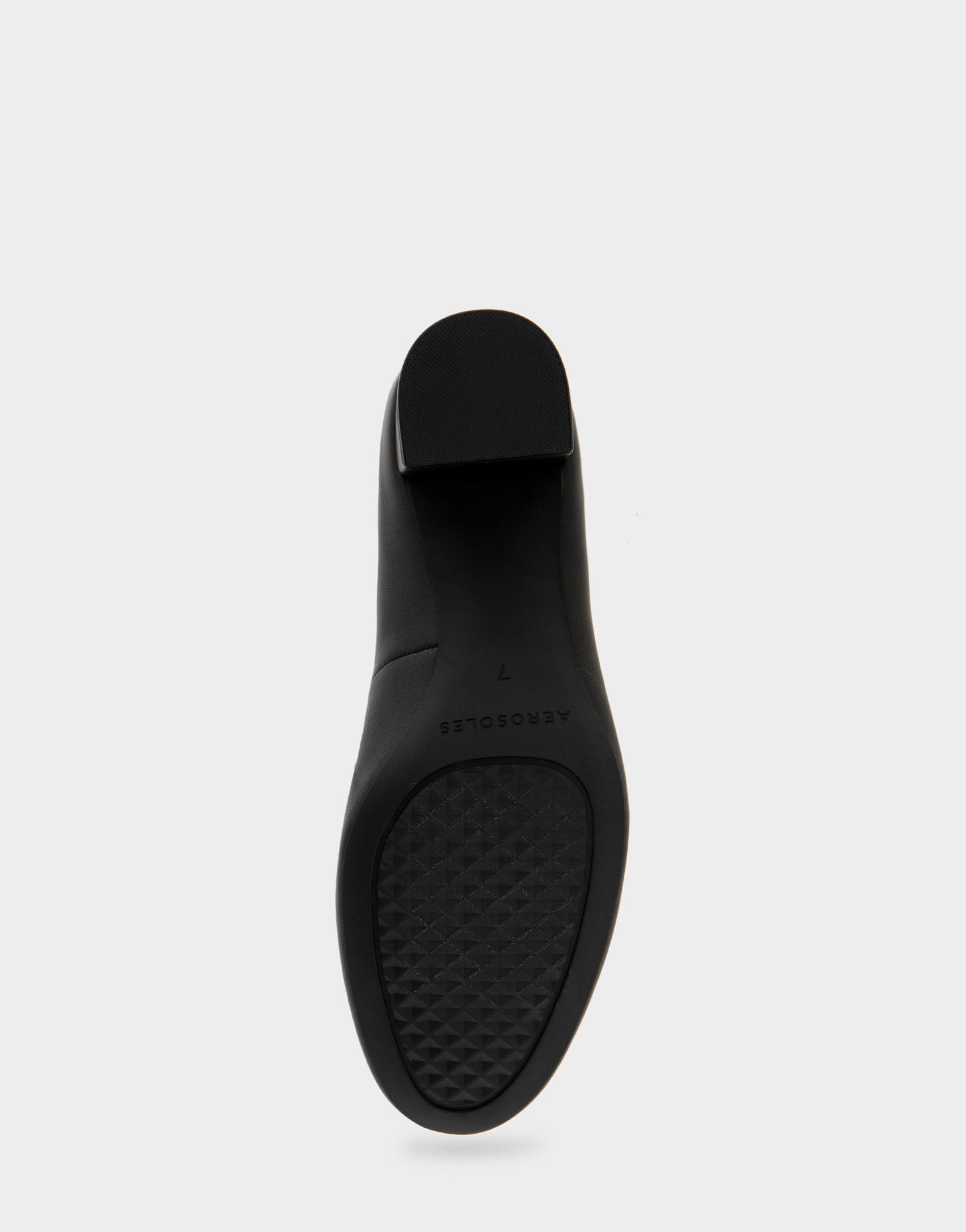 Aerosoles Ebel Black Genuine Leather Mid Heel Pump