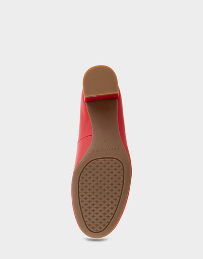 Aerosoles Ebel Racing Red Leather Mid Heel Pump