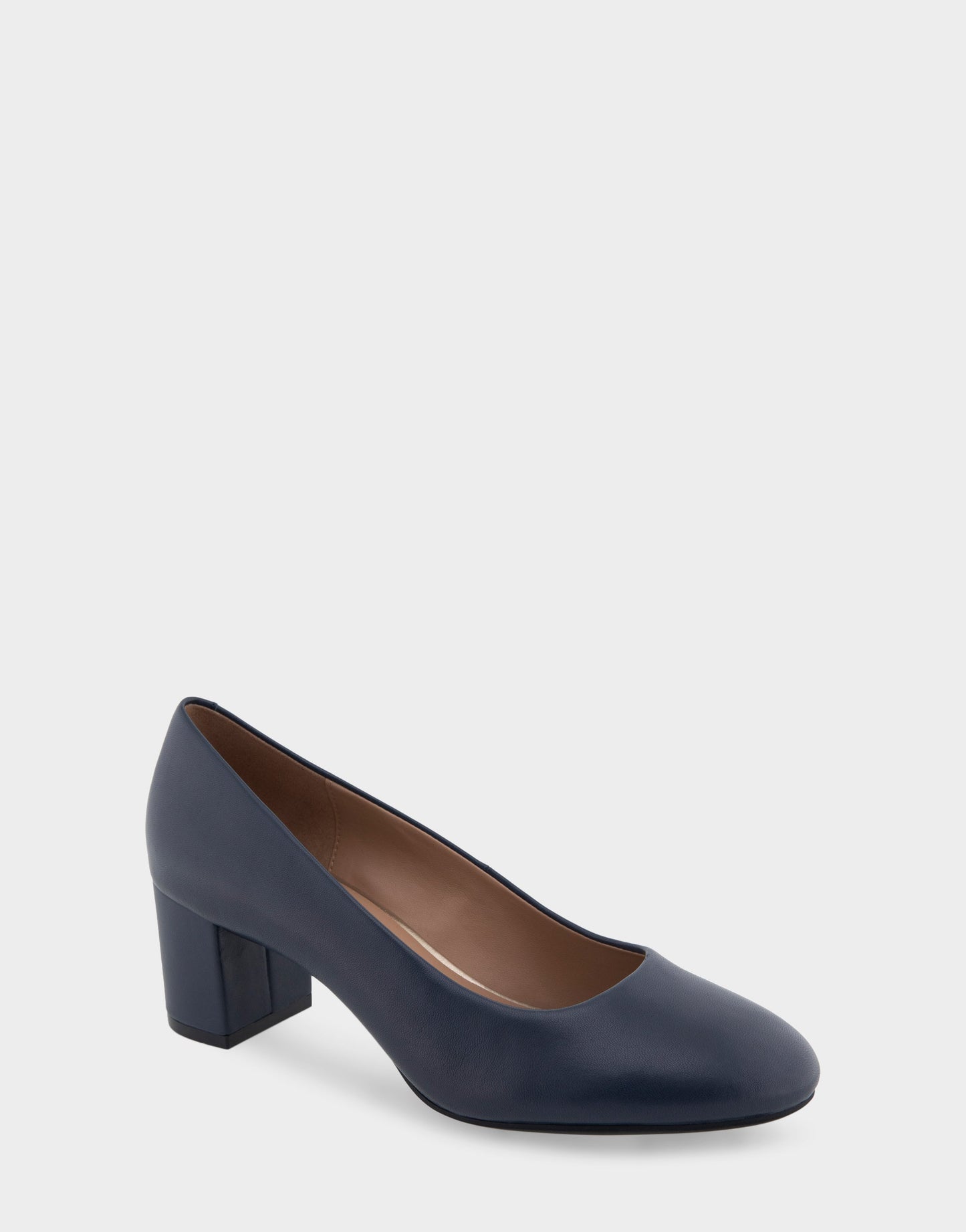 Aerosoles Ebel Navy Genuine Leather Mid Heel Pump