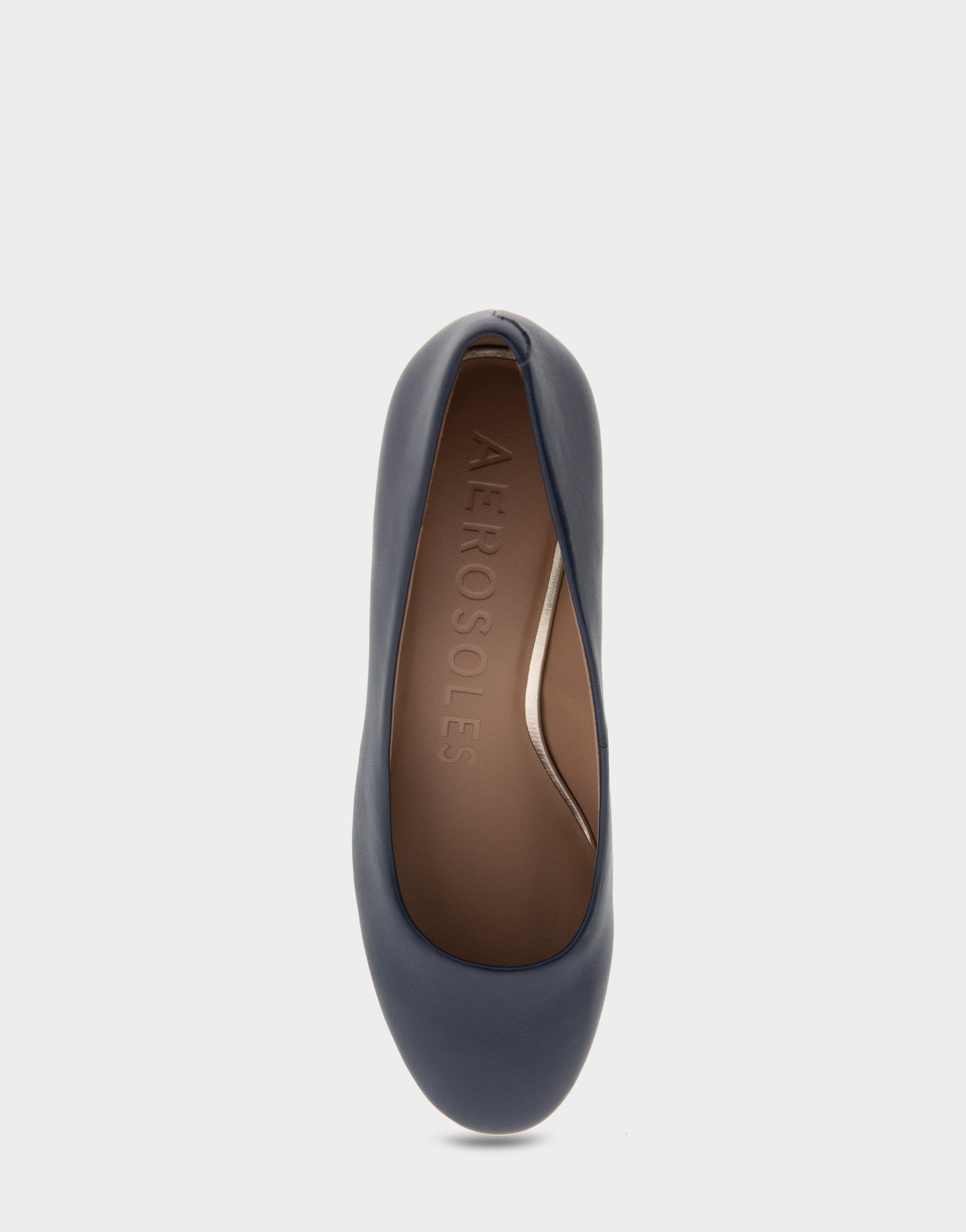 Aerosoles Ebel Navy Genuine Leather Mid Heel Pump