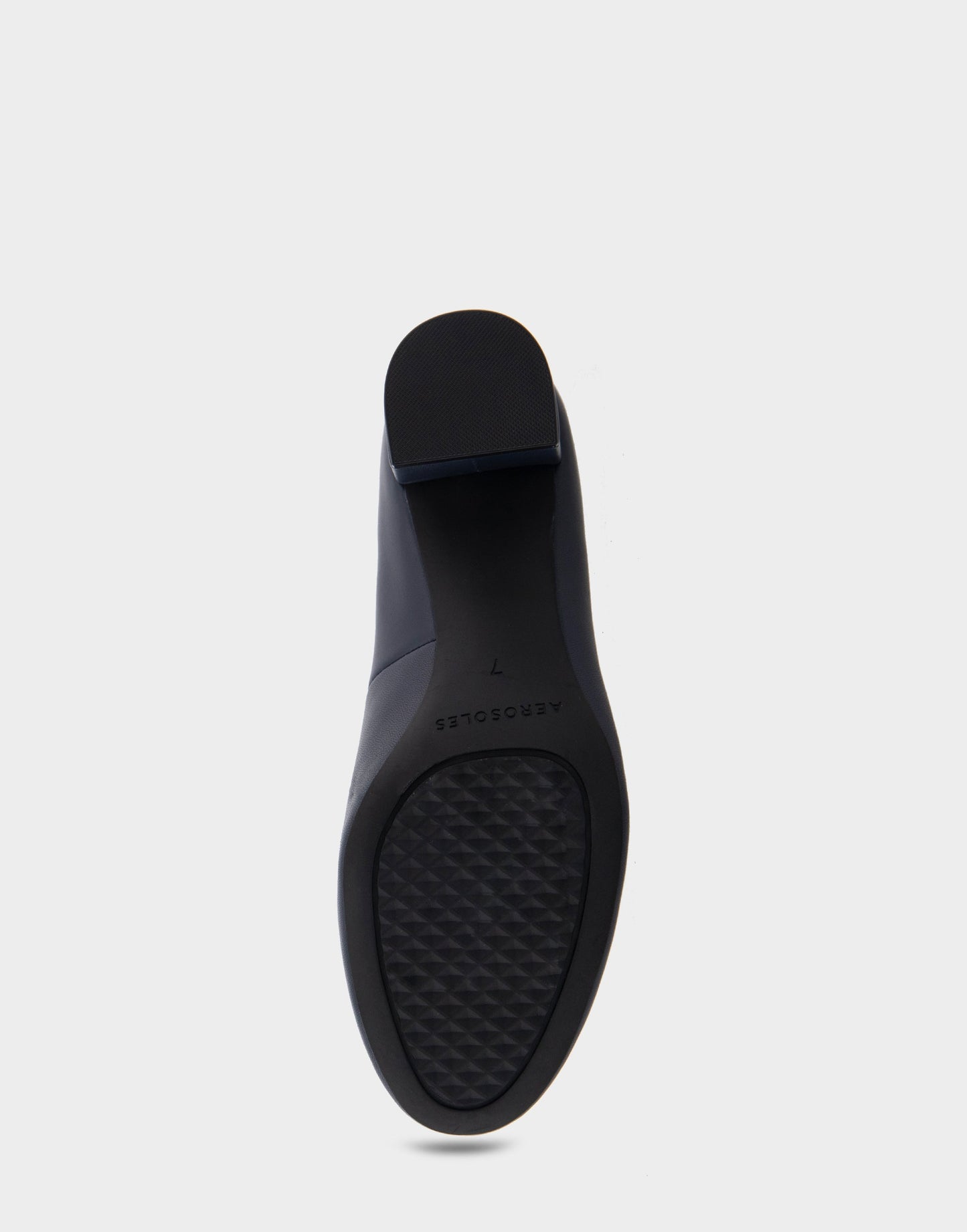 Aerosoles Ebel Navy Genuine Leather Mid Heel Pump