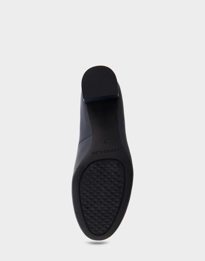 Aerosoles Ebel Navy Genuine Leather Mid Heel Pump