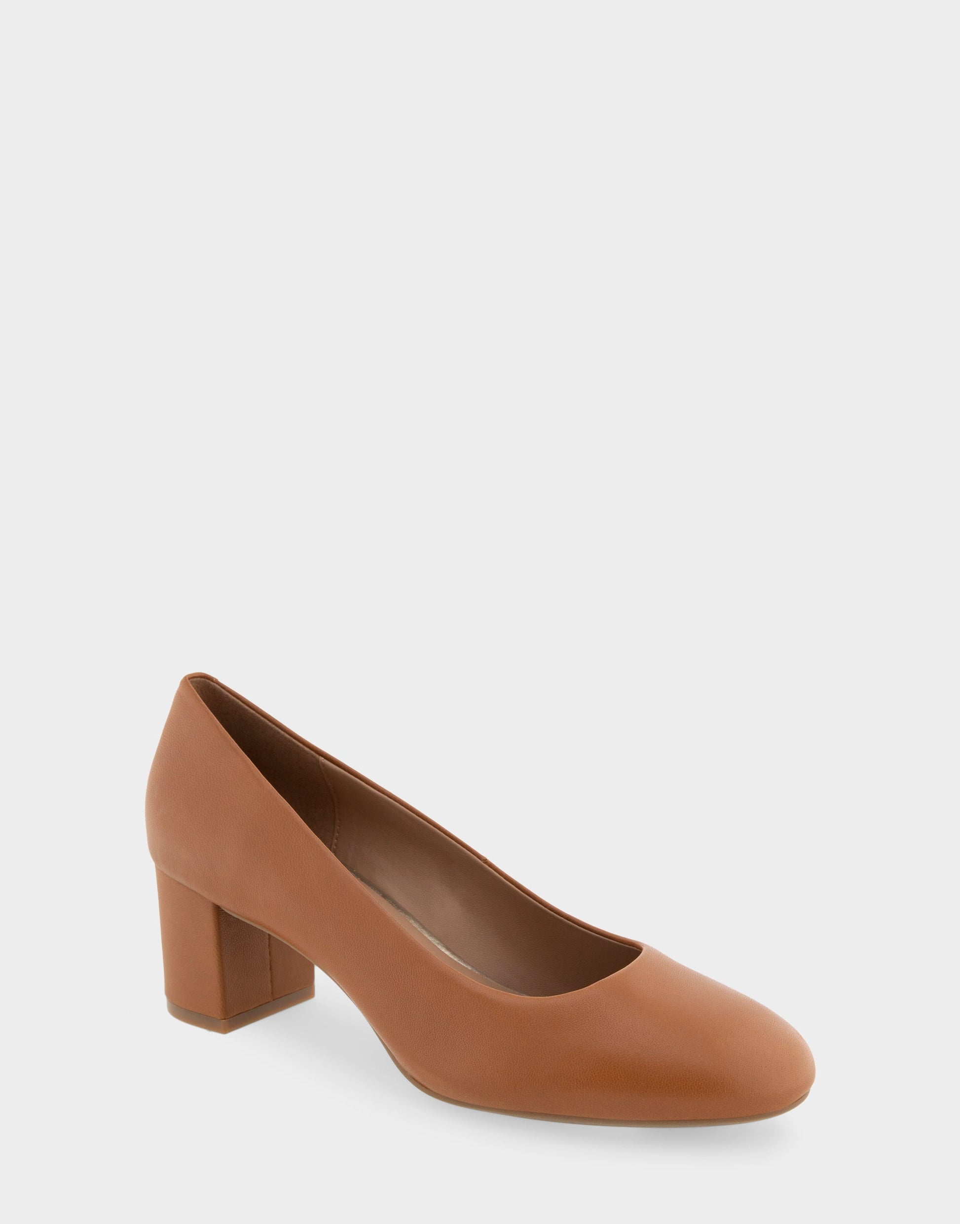 Aerosoles Ebel Tan Genuine Leather Mid Heel Pump