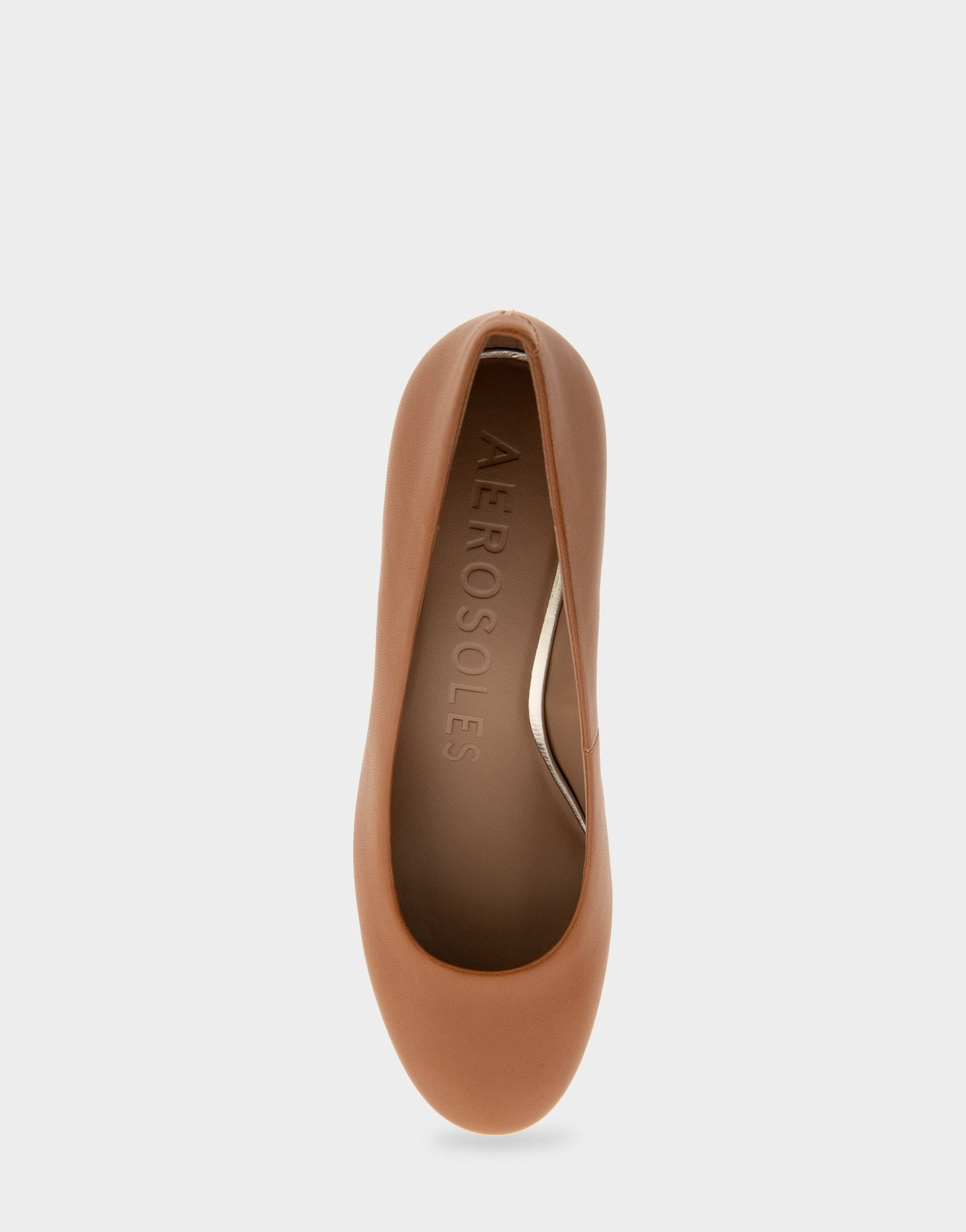 Aerosoles Ebel Tan Genuine Leather Mid Heel Pump