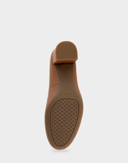 Aerosoles Ebel Tan Genuine Leather Mid Heel Pump