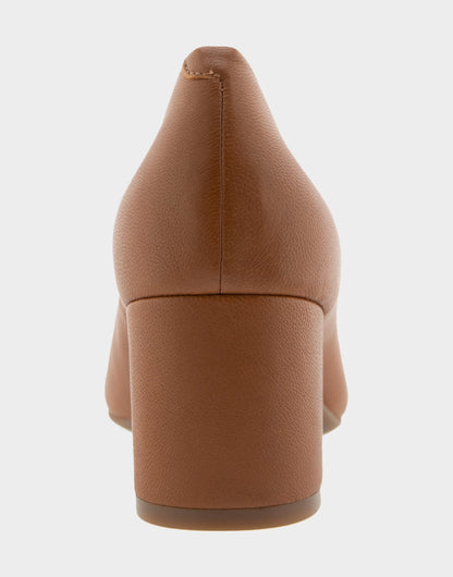Aerosoles Ebel Tan Genuine Leather Mid Heel Pump