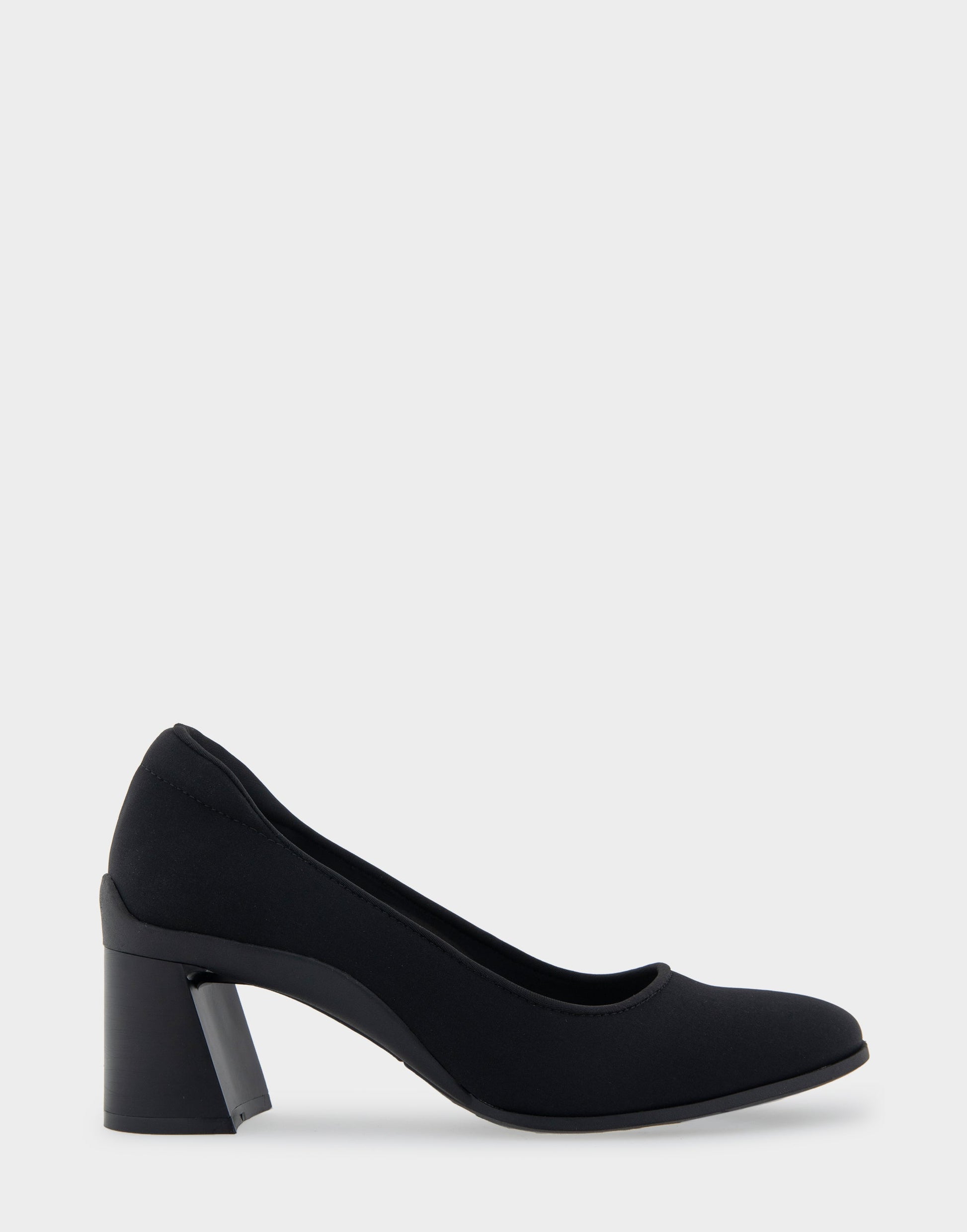 Aerosoles Casta Black Stretch Gabardine Fabric Mid Heel Pump