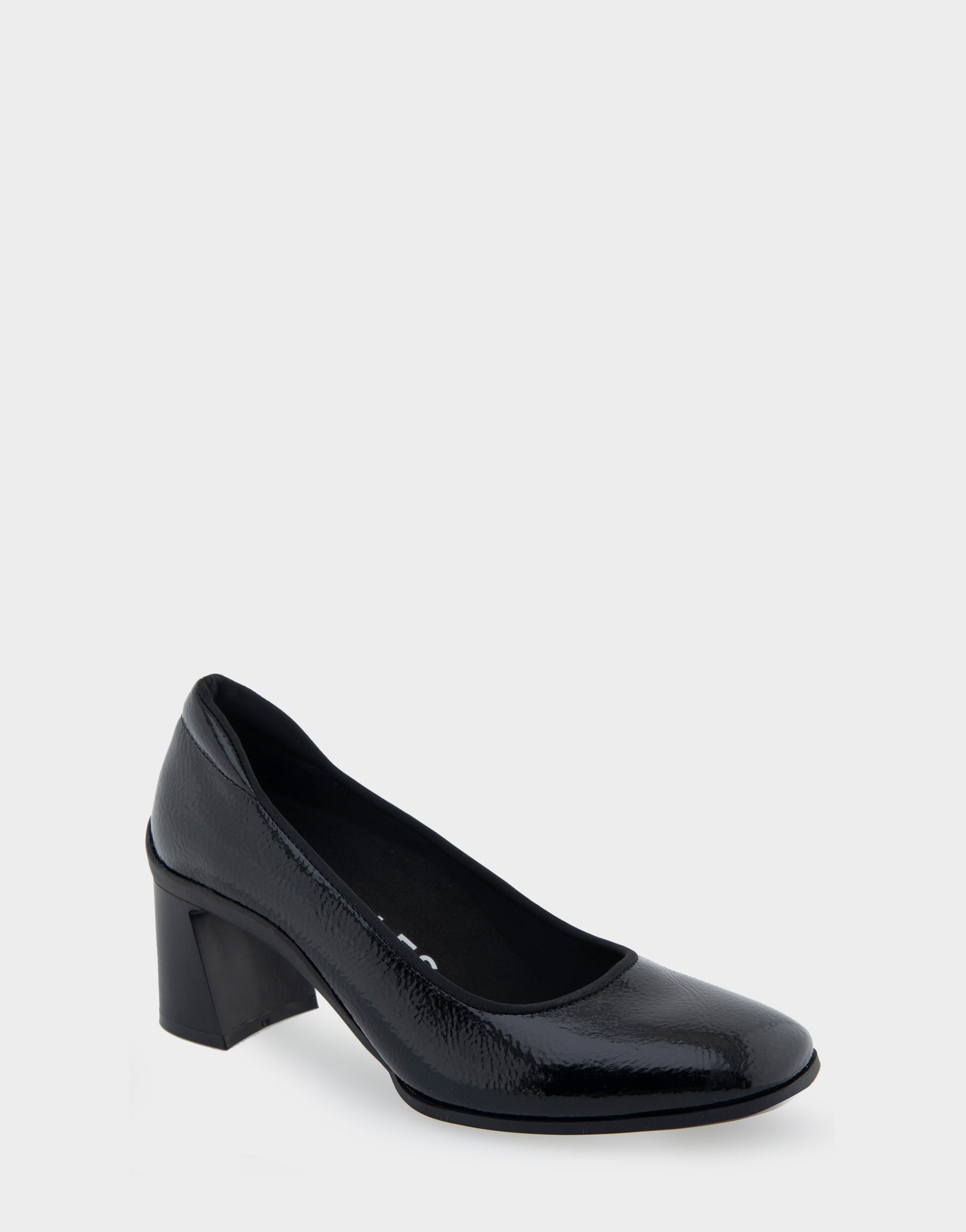 Aerosoles Casta Black Patent Faux Leather Mid Heel Pump